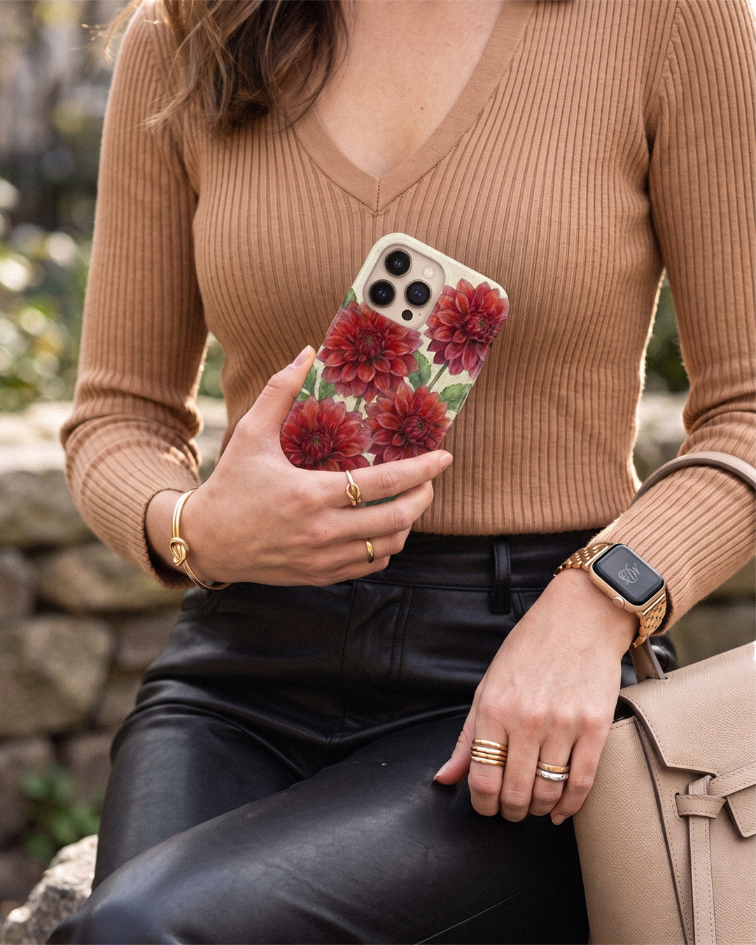 Red Dahlia iPhone Case