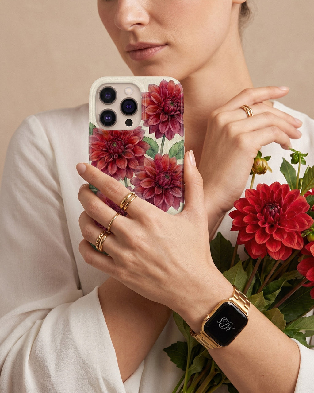 Red Dahlia iPhone Case