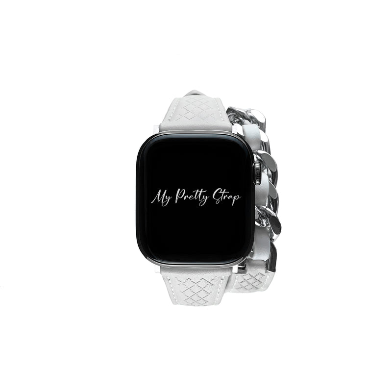 Bougie Strap – Silver and White