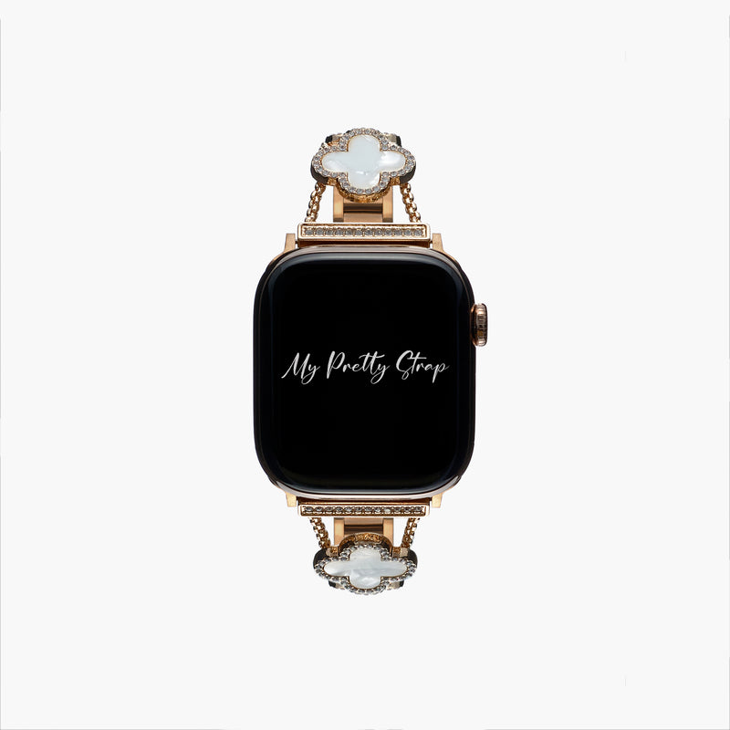 Key to My Luck Strap – White and Rose Gold